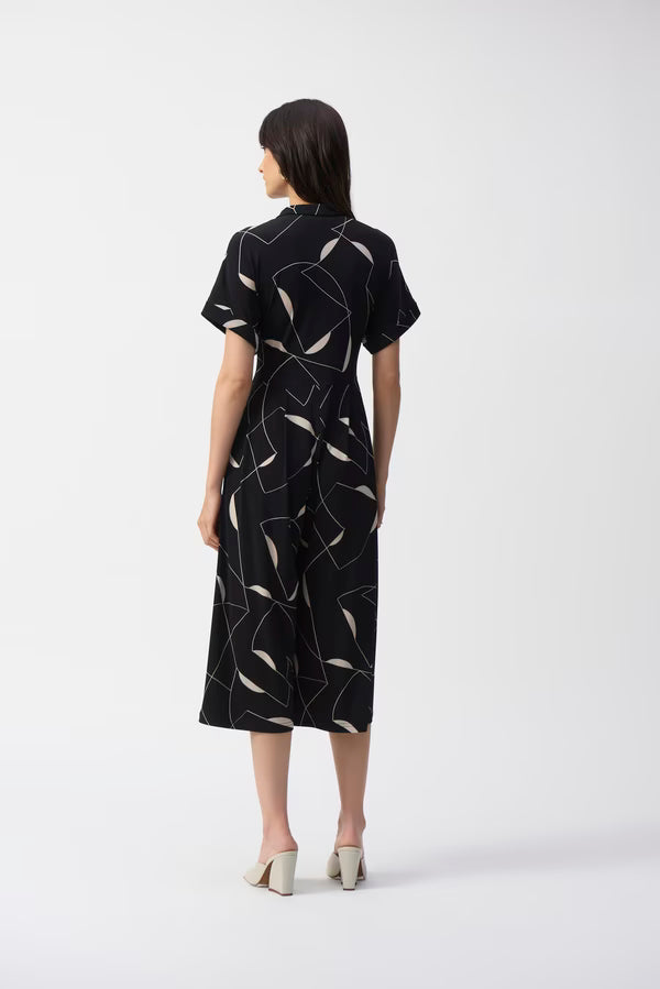 Joseph Ribkoff Cropped Abstract Jumpsuit