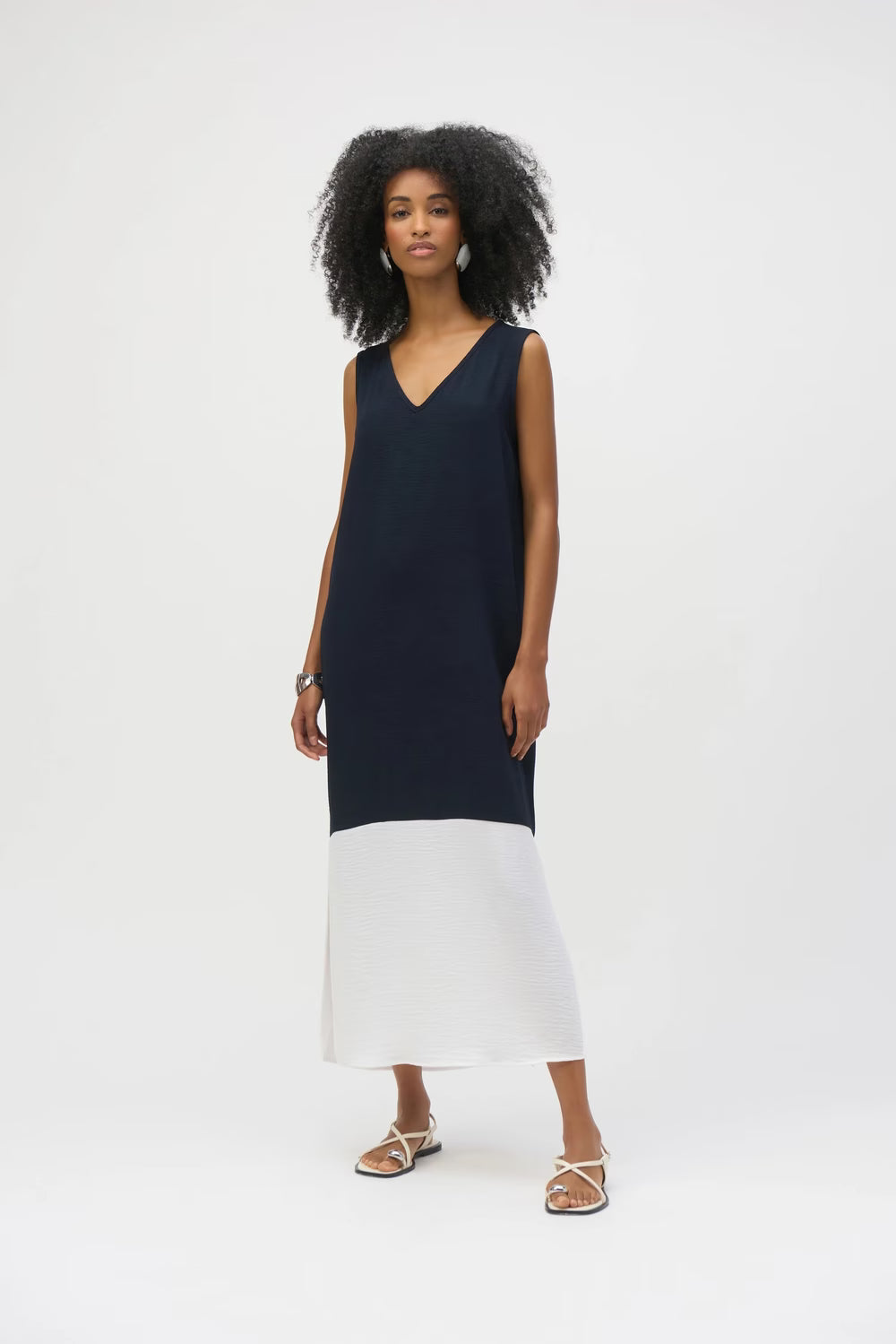 Joseph Ribkoff Sleeveless V-neck Midi Dress