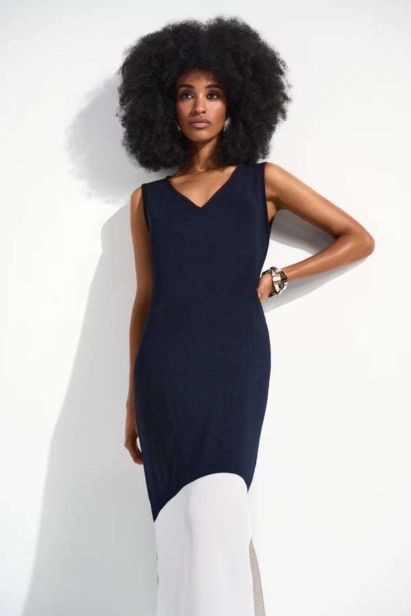 Joseph Ribkoff Sleeveless V-neck Midi Dress