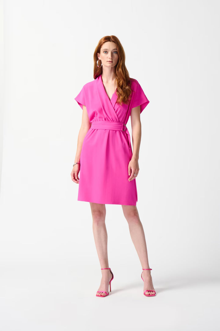 Joseph Ribkoff Wrap V-neck Belted Dress