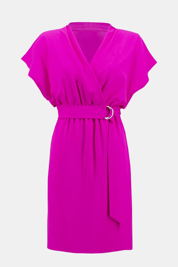Joseph Ribkoff Wrap V-neck Belted Dress