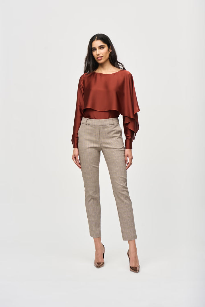 Joseph Ribkoff Mid-rise Tartan Business Trousers