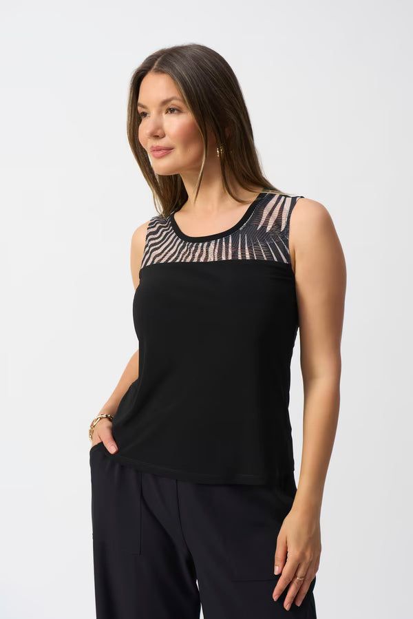 Joseph Ribkoff Tropical Sheer Buttoned Jacket And Crew Set