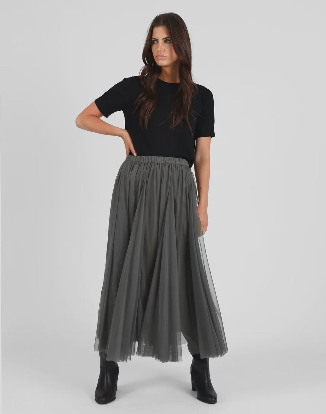Storm Mesh Godet Skirt