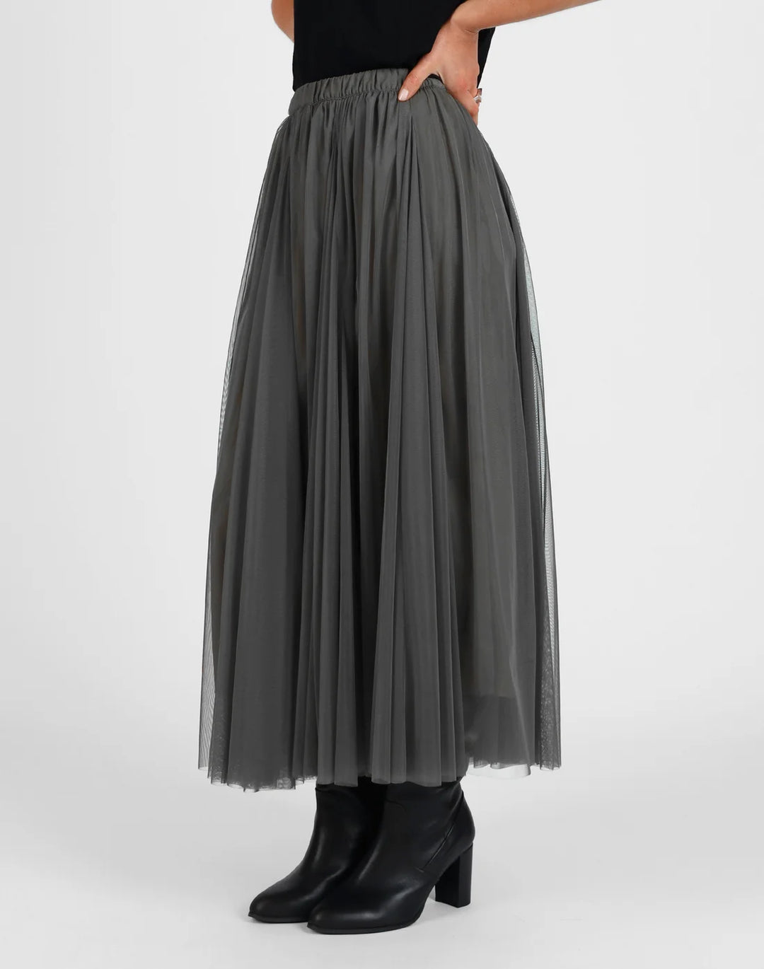 Storm Mesh Godet Skirt
