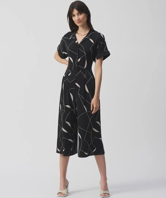 Joseph Ribkoff Cropped Abstract Jumpsuit