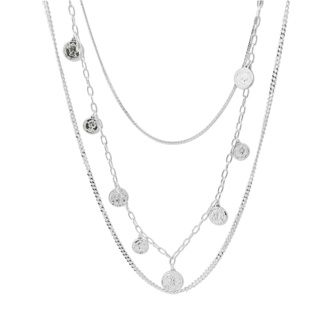 Fabuleux Vous 3 Layer Coin Long Necklace
