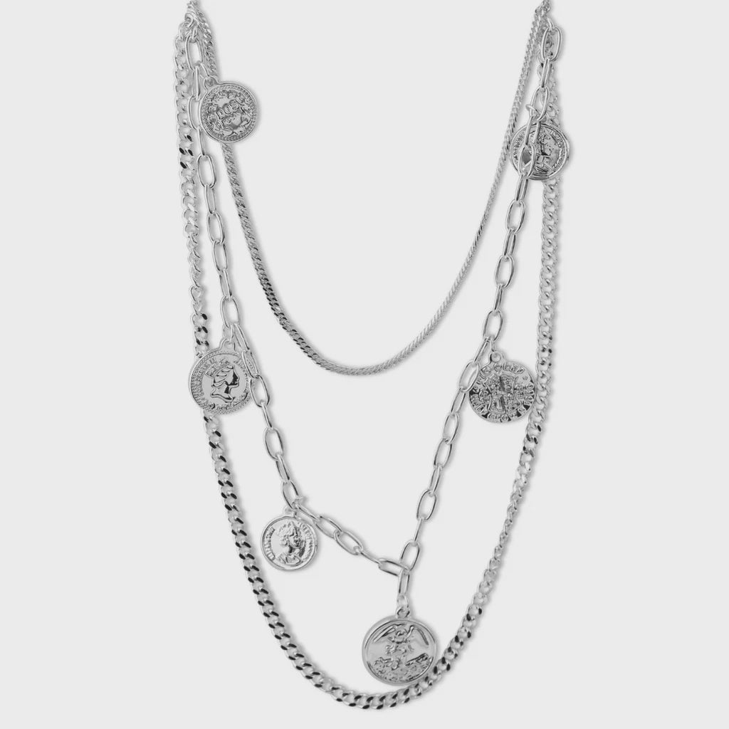 Fabuleux Vous 3 Layer Coin Long Necklace