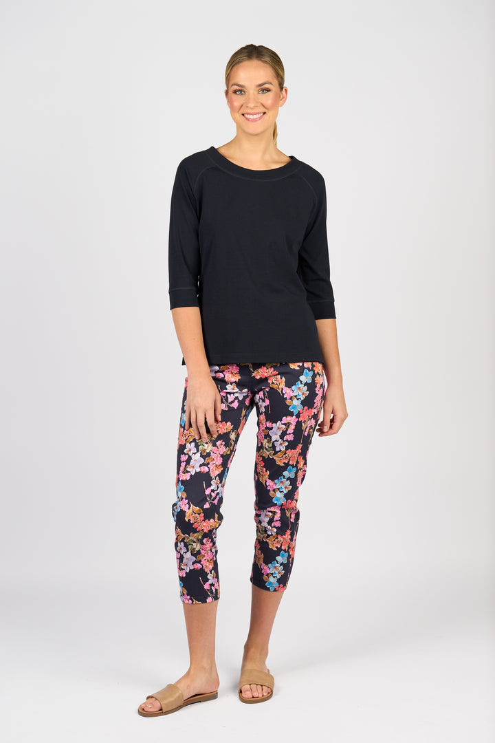 Vassalli Boat Neck 3/4 Sleeve Top