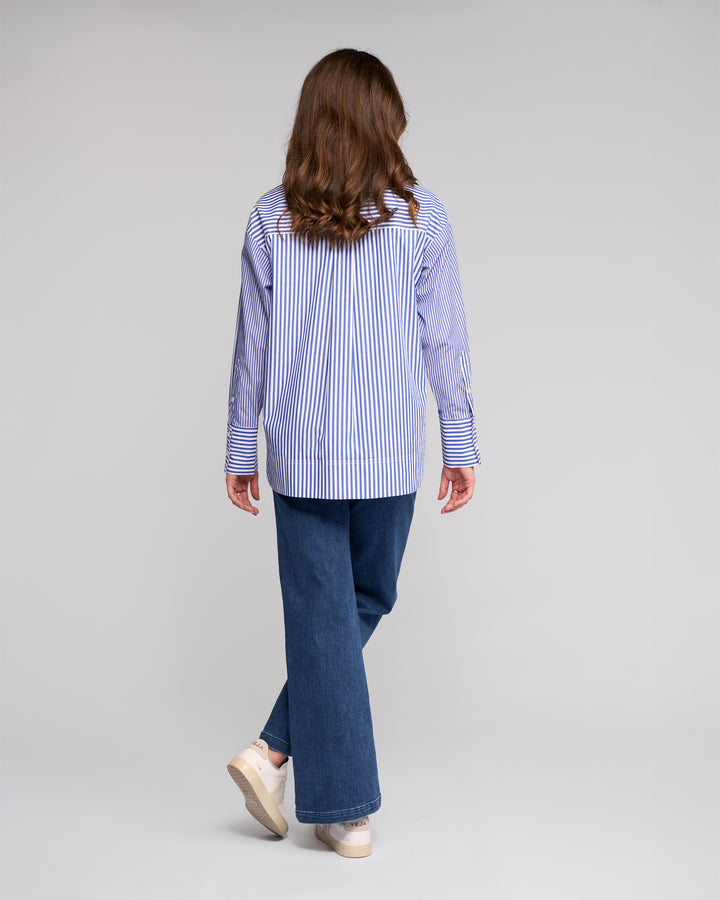 Vassalli Oversize Shirt with Side Stripe