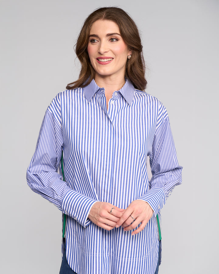 Vassalli Oversize Shirt with Side Stripe