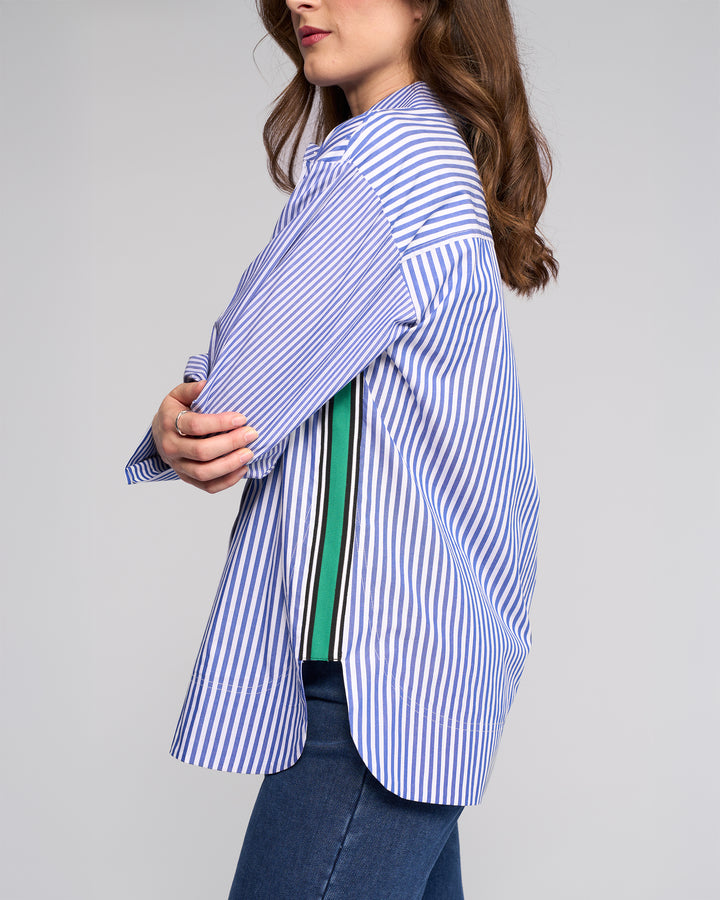 Vassalli Oversize Shirt with Side Stripe