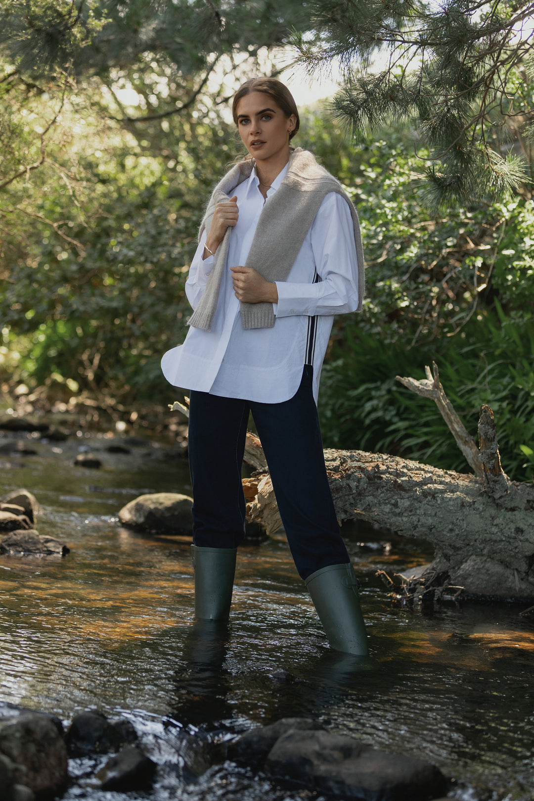 Vassalli Oversize Shirt with Side Stripe