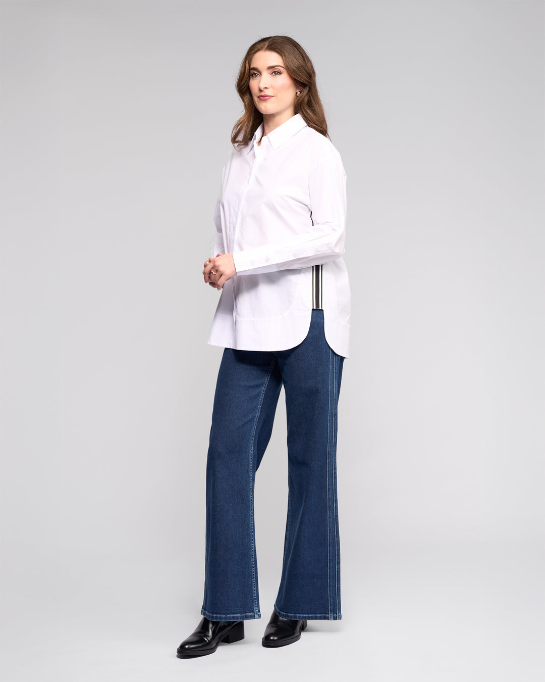 Vassalli Oversize Shirt with Side Stripe