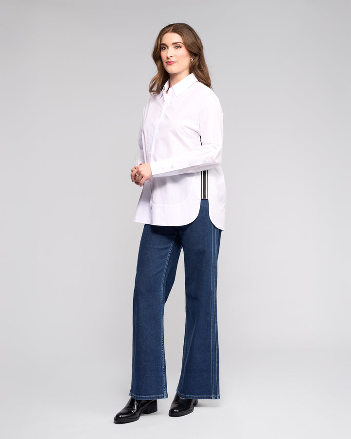 Vassalli Oversize Shirt with Side Stripe