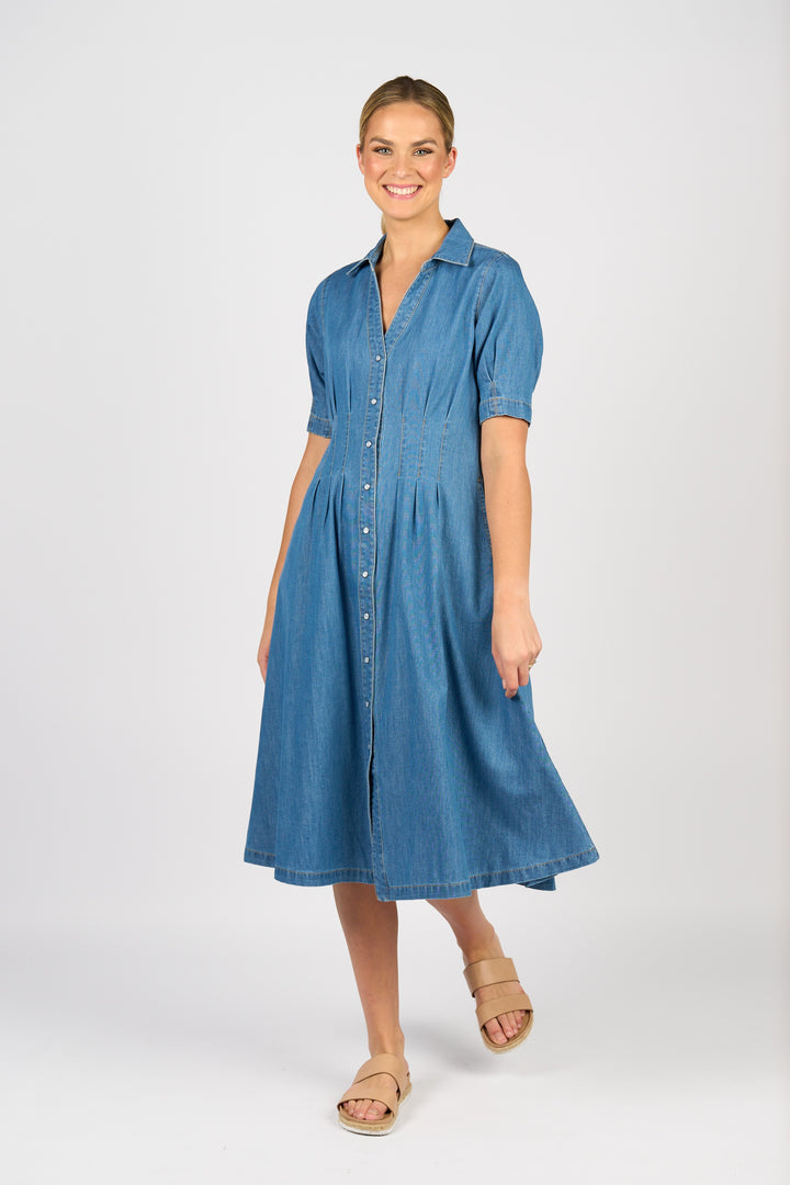 Vassalli Cap Sleeve Dress with Pockets