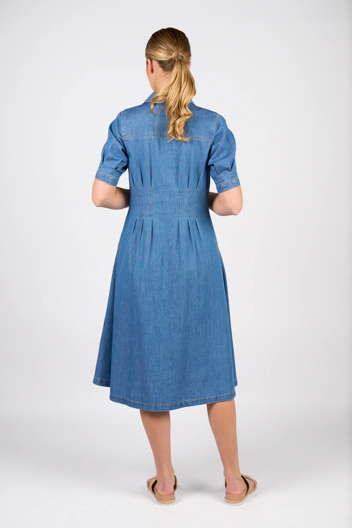 Vassalli Cap Sleeve Dress with Pockets