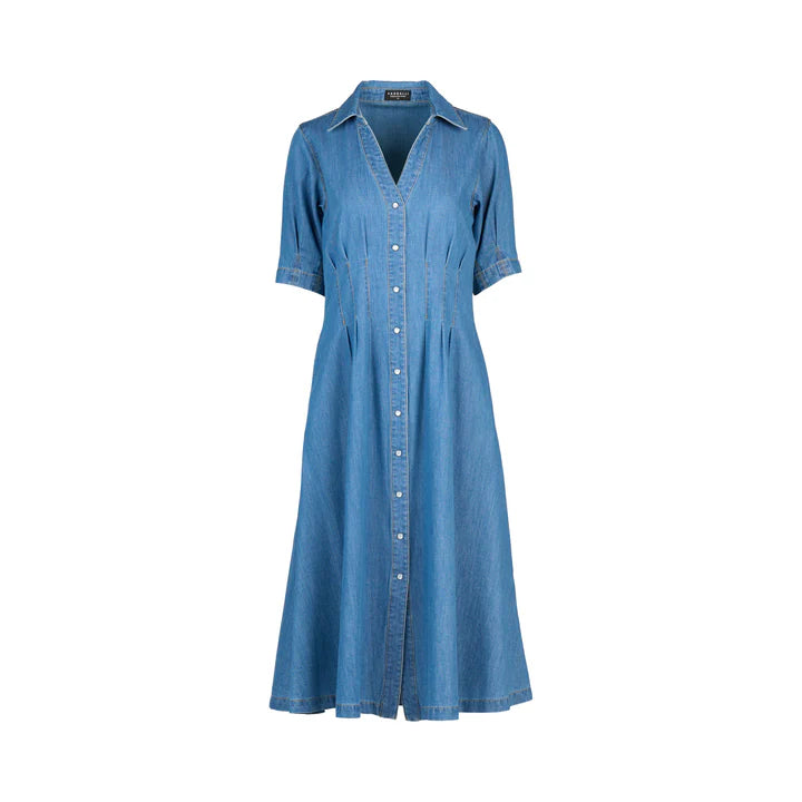 Vassalli Cap Sleeve Dress with Pockets